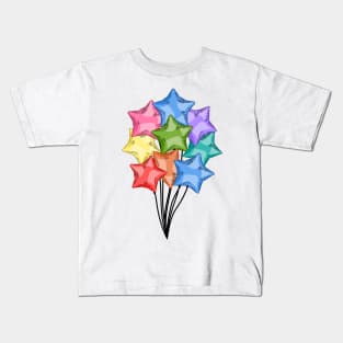 Rainbow Helium Star Balloons Kids T-Shirt